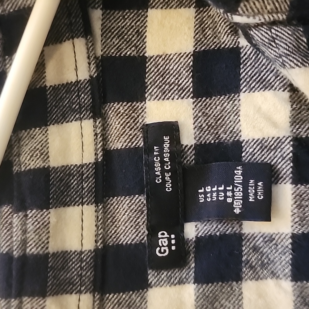Large blue and white button up, from Gap